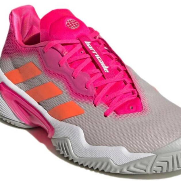 Adidas Barricade Tennis shoes,Grey 2 solar orange team