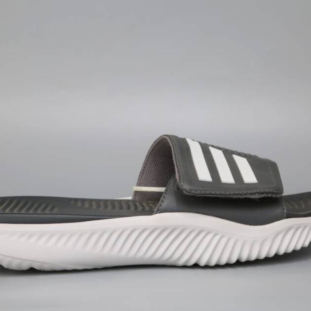 Adidas men's grey and white indoor slippers