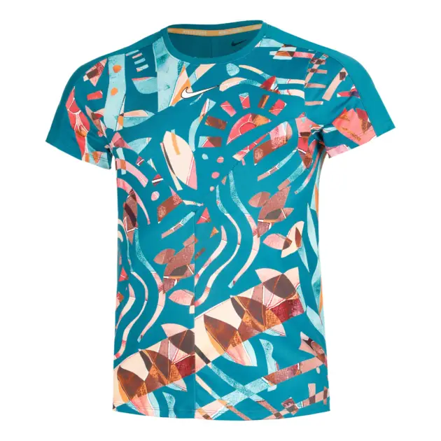 Teal Nike Court Dri-FIT Slam Men's Tennis T-Shirt.