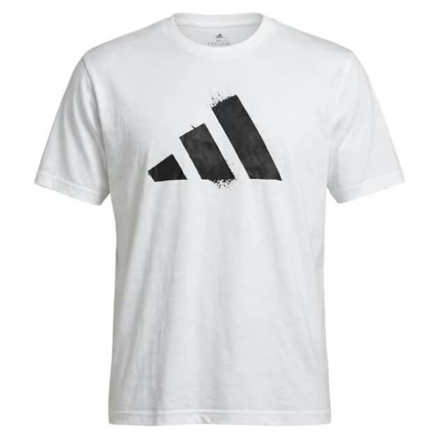 Adidas Men's Graphic Splatter Logo Tennis T-Shirt in White and Black