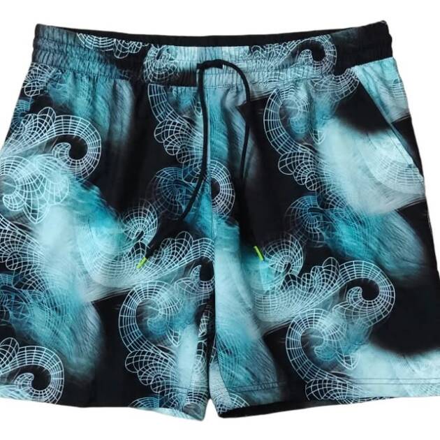 Adidas Men's Pro Digital Mesh Print Tennis Shorts in Black and Cyan