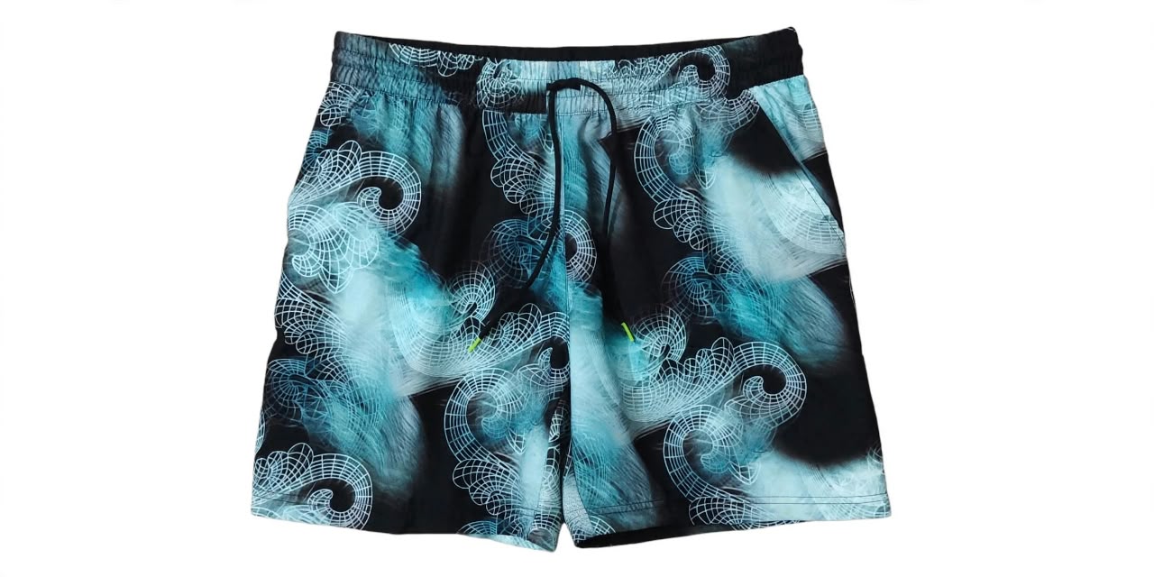 Adidas Men's Pro Digital Mesh Print Tennis Shorts in Black and Cyan