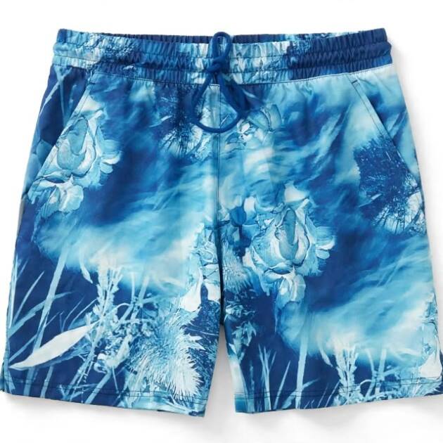 Adidas Men's Pro Watercolor Floral Print Tennis Shorts in Royal Ocean Blue